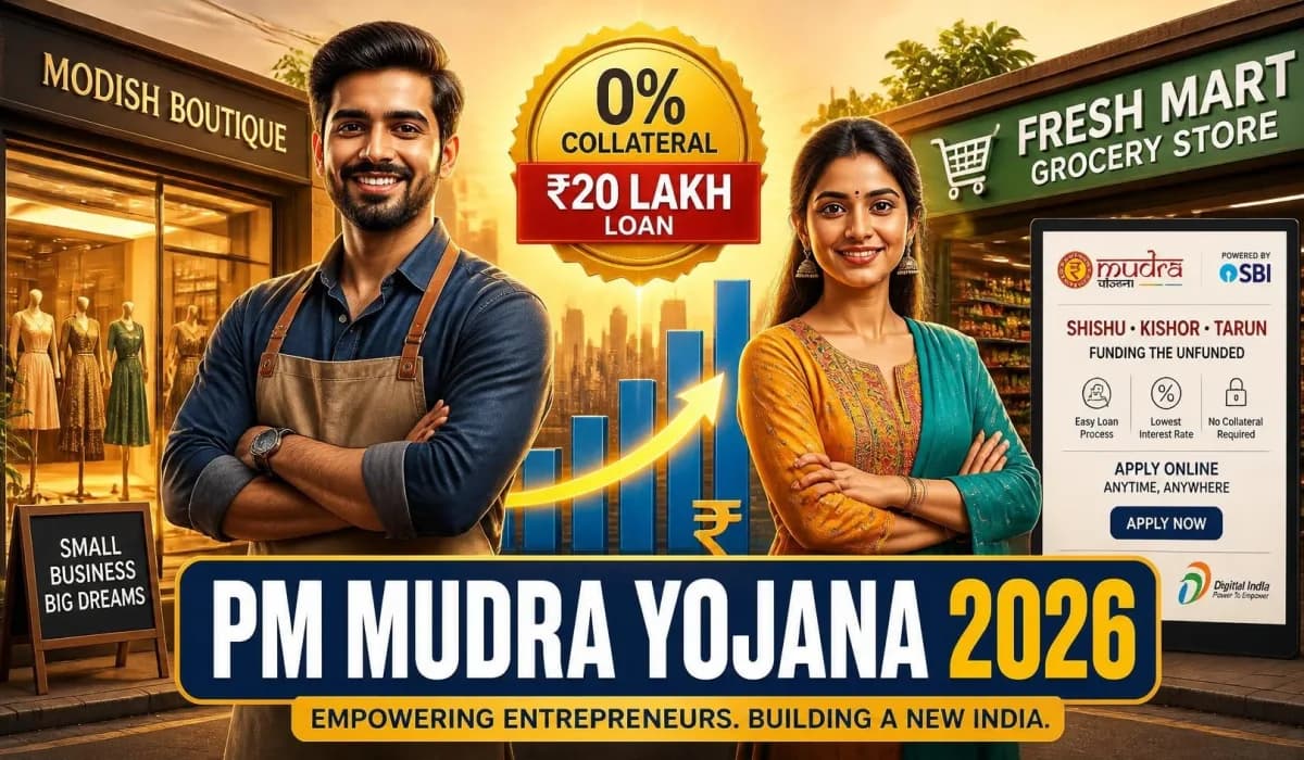 PM Mudra Yojana 2026: Bina Guarantee ₹20 Lakh Tak Ka Loan Kaise Lein? Poori Jaankari